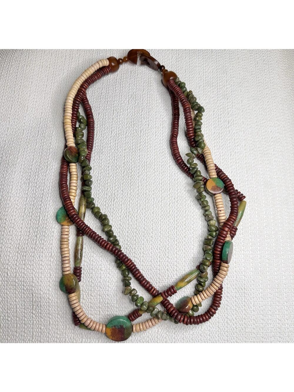 VINTAGE MONIES GERDA LYNGGAARD MULTI STRAND STATEMENT NECKLACE UNSIGNED